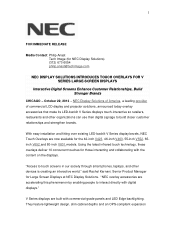 NEC OL-V801 Launch Press Release