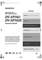 Onkyo DV-SP502 Owner Manual