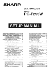 Sharp PG-F255W PG-F255W Setup Manual
