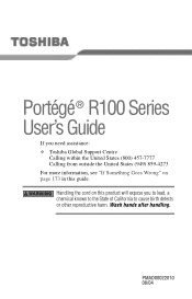 Toshiba Portege R100 User Manual