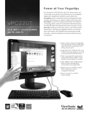 ViewSonic VPC220T VPC220T Datasheet Low Res (English, US)