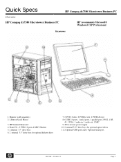HP dx7380 dx7380 Quick Reference Guide