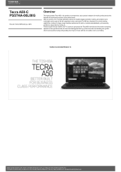 Toshiba Tecra A50 PS57HA Detailed Specs for Tecra A50 PS57HA-00L00G AU/NZ; English
