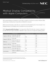 NEC MDG3-BNDA2 Medical Display Compatibility with Apple Computers