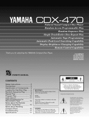 Yamaha CDX-470 Owner's Manual
