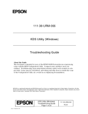 Epson KDS Expansion Box KD-IB01 KDS Troubleshooting Guide - KDS Utility Windows