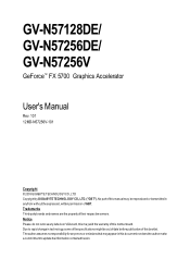 Gigabyte GV-N57256DE Manual