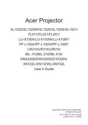 Acer XL1320W User Manual