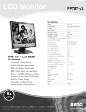 BenQ FP757 Product Data Sheet