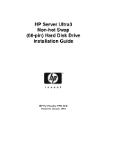 HP Server tc3100 hp server ultra3 SCSI non-hot swap hard disk (68-pin) installation guide (English)