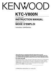 Kenwood KTC-V800N User Manual 1