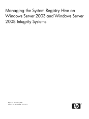 HP BL860c Managing the System Registry Hive on Windows Server 2003 and Windows Server 2008 Integrity Systems