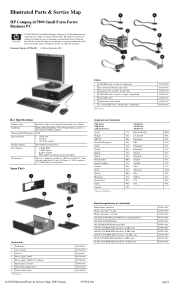 HP dc73 Illustrated Parts & Service Map - HP Compaq dc7800 Small Form Factor Business PC