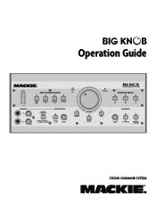 Mackie Big Knob Owner's Manual