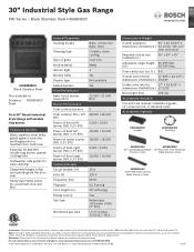 Bosch HGS8045UC Product Spec Sheet