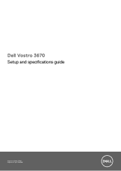 Dell Vostro 3670 Setup and specifications guide