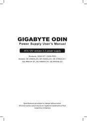 Gigabyte ODIN Pro 800W User Manual