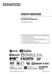 Kenwood DNX9180DABS Instruction Manual 1