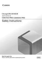 Canon imageRUNNER ADVANCE C9065S PRO imageRUNNER ADVANCE C9000S PRO Series - Safety Instructions Manual
