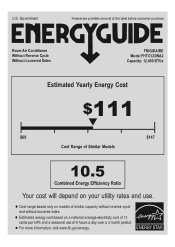 Frigidaire FHTC123WA2 Energy Guide