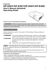 Hitachi CPX301 Operation Manual