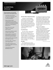 Behringer U-CONTROL UCA222 Brochure
