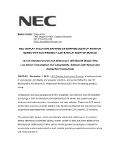 NEC E201W-BK MultiSync E201W-BK : press release