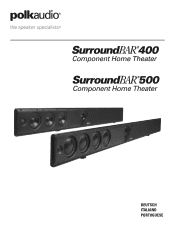 Polk Audio SurroundBar 500 CHT SurroundBar400 500 CHT Manual - German, Italian, Portuguese
