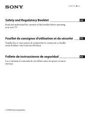 Sony XBR-55HX950 Safety and Regulatory Booklet