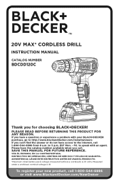 Black & Decker BDCDD120C Instruction Manual