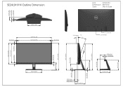 Dell SE2419H X Monitor Outline Drawing