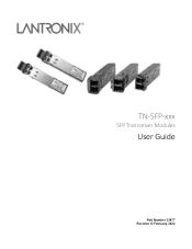 Lantronix TN-SFP-LX Series TN-SFP-xxx User Guide Rev G
