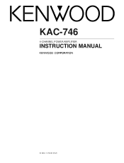 Kenwood KAC-746 User Manual