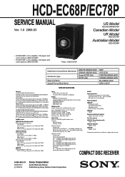 Sony HCD-EC68P Service Manual