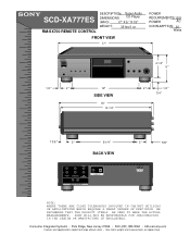 Sony SCD-XA777ES Dimensions Diagram