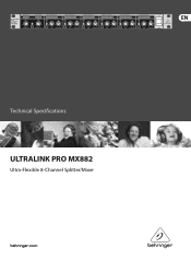 Behringer ULTRALINK PRO MX882 Specifications Sheet