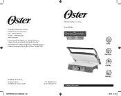 Oster DuraCeramic Infusion Series 2-in-1 Panini Maker and Grill Instruction Manual