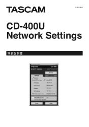 TASCAM IF-E100 CD-400U Network Settings Owners Manual
