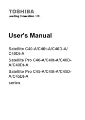 Toshiba Satellite Pro C40 Users Manual Canada; English