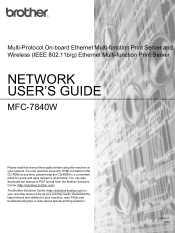 Brother International BRT-MFC-7840W Network User Guide