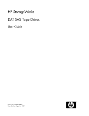 HP Q1581A HP StorageWorks DAT SAS Tape Drives User Guide (DW092-90905, November 2009)