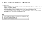 Sony ILCA-77M2 SD Memory Card Compatibility Information for Alpha Cameras