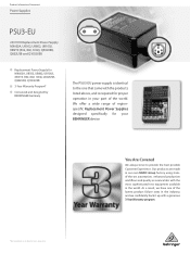 Behringer PSU3-EU Product Information