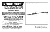 Black & Decker LPHT120B Type 1 Manual - LPHT120