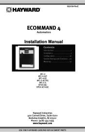 Hayward Ecommand W/2Gva/Base/Aquaconne ECOMMAND-4-Installation-Manual-092419ARevE