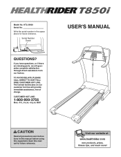 HealthRider T850i Treadmill English Manual