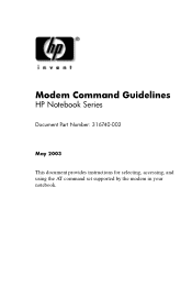 HP Pavilion zt3100 HP Notebook Series - Modem Command Guidelines