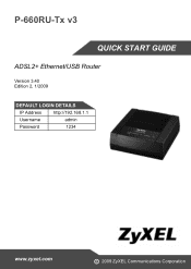ZyXEL P-660RU-T1 v3 Quick Start Guide