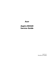 Acer Aspire M3420 Acer Aspire M3420 Desktop Service Guide