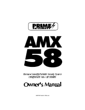 Clifford Prime AMX 58 Owners Guide